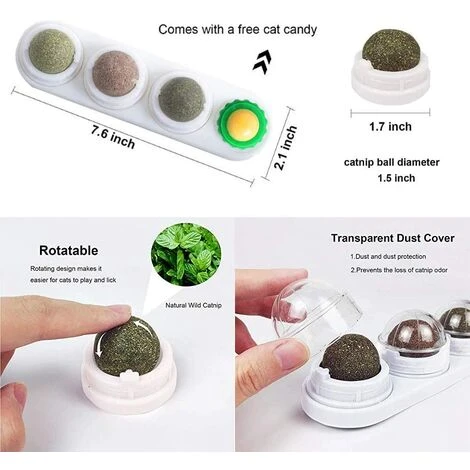 Kueatily Katzenminze-Kugel-Spielzeug, Natürliche Rotierende Katzenminze-Kugel-Spielzeuge An Der Wand Befestigte Leckereien Katze Leckt Backenzahn-Spielzeug Mit Festem Süßigkeitsball 3 Kueatily Katzenminze-Kugel-Spielzeug, Natürliche Rotierende Katzenminze-Kugel-Spielzeuge An Der Wand Befestigte Leckereien Katze Leckt Backenzahn-Spielzeug Mit Festem Süßigkeitsball – Bild 2