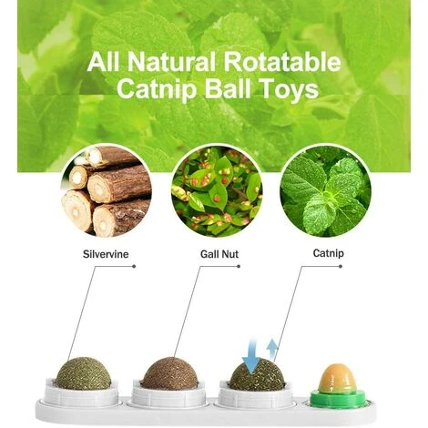 Kueatily Katzenminze-Kugel-Spielzeug, Natürliche Rotierende Katzenminze-Kugel-Spielzeuge An Der Wand Befestigte Leckereien Katze Leckt Backenzahn-Spielzeug Mit Festem Süßigkeitsball 5 Kueatily Katzenminze-Kugel-Spielzeug, Natürliche Rotierende Katzenminze-Kugel-Spielzeuge An Der Wand Befestigte Leckereien Katze Leckt Backenzahn-Spielzeug Mit Festem Süßigkeitsball – Bild 4