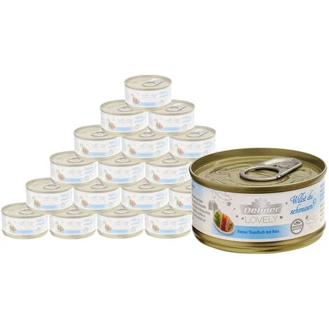 Dehner Premium Lovely Katzenfutter Adult, Ergänzungsfutter, Thunfisch Und Reis, 24 X 70 G (1680 G) 3 Dehner Premium Lovely Katzenfutter Adult, Ergänzungsfutter, Thunfisch Und Reis, 24 X 70 G (1680 G)