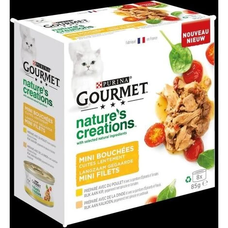 PURINA GOURMET MINI BOUT ES - HÄHNCHEN UND TRUTHAHN - 8 X 85 G -Katzenfutter Verkaufsgeschäft 59635295 1
