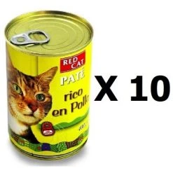 REDCAT Packung Patal Red Cat 400 G Reich An HÙhnchen FÙr Katzen 10 Dosen