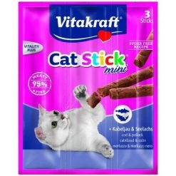 Vitakraft Katzensnack Cat-Stick Mini Kabeljau & Seelachs - 3 X 6g