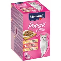 Vitakraft Katzenfutter Poesie Sauce, Multipack - 6 Schalen