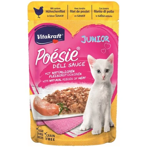 Vitakraft Katzenfutter Poesie DeliSauce Junior, Hühnchenfilet - 23 Beutel 3 Vitakraft Katzenfutter Poesie DeliSauce Junior, Hühnchenfilet - 23 Beutel